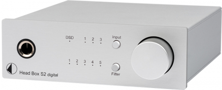 Pro-Ject Head Box S2 Digital, silver hörlursförstärkare med optisk ingång i gruppen Hjemmestereo / Hovedtelefoner / Hovedtelefonforstærkere hos BRL Electronics (10203010048)