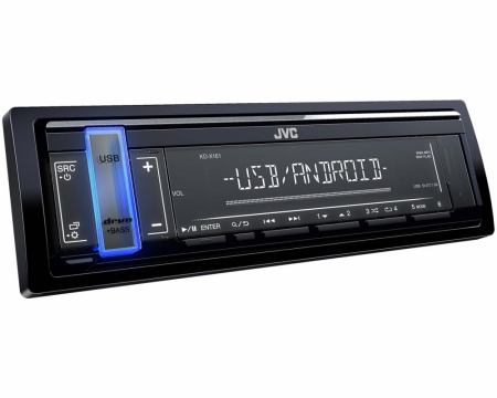 JVC KD-X161, bilstereo med USB/AUX och kort monteringsdjup i gruppen Bilstereo / Autoradio / 1DIN hos BRL Electronics (130KDX161)