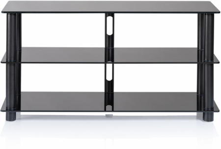Norstone Epur 3, stilfull mediabänk med svarta hyllplan i gruppen Hjemmestereo / Tilbehør / HiFi-møbler hos BRL Electronics (143EPUR3B)