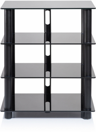 Norstone Epur 4, svart hifi-rack med svarta glashyllor i gruppen Hjemmestereo / Tilbehør / HiFi-møbler hos BRL Electronics (143EPUR4B)