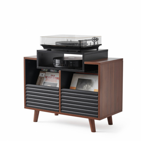 NorStone Oslo Vinyl 800 Mediebænk, sort/valnød i gruppen Nyheder hos BRL (143OSLOVI800BSW)