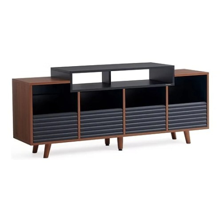 NorStone Oslo Vinyl 1600 mediebænk sort/valnød i gruppen Hjemmestereo / Tilbehør / HiFi-møbler hos BRL (143OSVI160ABSWN)