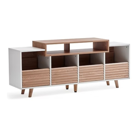 NorStone Oslo Vinyl 1600 mediabænk hvid/eg i gruppen Hjemmestereo / Tilbehør / HiFi-møbler hos BRL (143OSVI160AWTOK)
