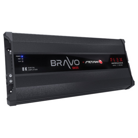 Stetsom BRAVO BASS Flex 8K 0.5~1 Ohm, monoblok i gruppen Bilstereo / Forstærker / 1-kanals hos BRL (160BRAVOFLEXBASS8K)