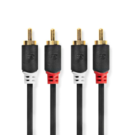 Nedis stereolydkabel, 2×RCA til 2×RCA, 0,5 meter i gruppen Hjemmestereo / Kabler / Analoge kabler hos BRL (176CABW24200AT05)