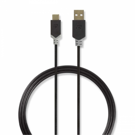 Nedis USB 2.0 USB-A hane till USB-C hane, 1m i gruppen Bilstereo / Smartphone i bilen / Tilbehør til mobiltelefonen hos BRL Electronics (176CCBW60600AT10)