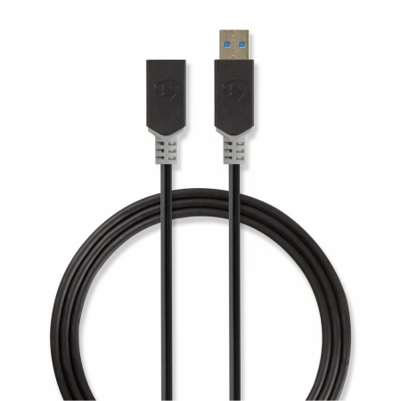 Nedis USB 3.0 USB-A hane till USB-A hona, 2m i gruppen Hjemmestereo / Kabler / Forskellige kabler og adaptere hos BRL Electronics (176CCBW61010AT20)