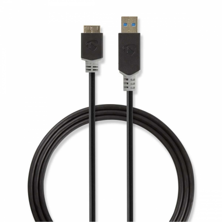Nedis USB 3.0 USB-A hane till Micro-B hane, 2m i gruppen Hjemmestereo / Kabler / Forskellige kabler og adaptere hos BRL Electronics (176CCBW61500AT20)