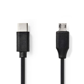 Nedis 2.0 USB-C hane till Micro USB hane 1m  i gruppen Hjemmestereo / Mobil / Tilbehør / Opladere & kabler hos BRL Electronics (176CCGB60750BK10)