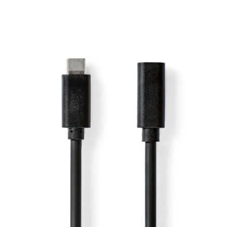 Nedis USB-C-forlængerkabel, 5 Gbit/s, 1 meter i gruppen Hjemmestereo / Kabler / Forskellige kabler og adaptere hos BRL (176CCGL64010BK10)