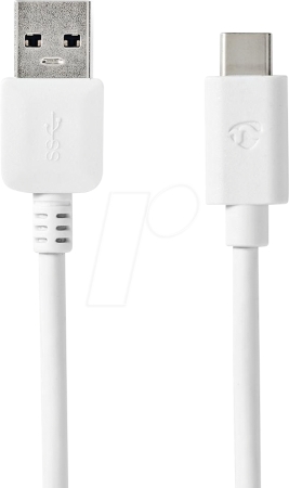 NEDIS CCGW61600WT20 USB-A til USB-C-kabel, hvid, 2 meter i gruppen Hjemmestereo / Kabler / Digitale kabler hos BRL (176CCGW61600WT20)