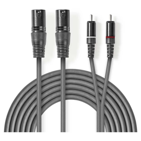 Nedis XLR-kabel, XLR han - RCA han 1,5 m i gruppen Hjemmestereo / Kabler / Analoge kabler hos BRL (176COTH15210GY15)