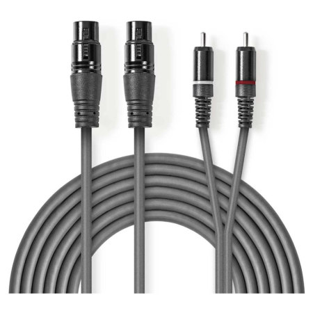 Nedis XLR-kabel, XLR hun - RCA han 3 m i gruppen Hjemmestereo / Kabler / Analoge kabler hos BRL (176COTH15230GY30)
