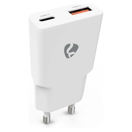 Nedis vægoplader 30 W 1x USB-C 1x USB-A, hvid i gruppen Bilstereo / Smartphone i bilen / Tilbehør til mobiltelefonen hos BRL (176WCHA30WT)