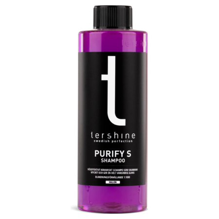Tershine Purify S - Shampoo, keramisk shampoo, hindbær 500 ml