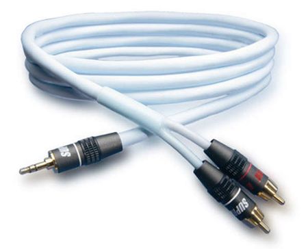 Supra BiLine-MP 3.5mm - 2RCA 1 meter i gruppen Hjemmestereo / Kabler / AUX-kabler eller MiniJack-kabler hos BRL Electronics (215BILINMP2RCA1M)