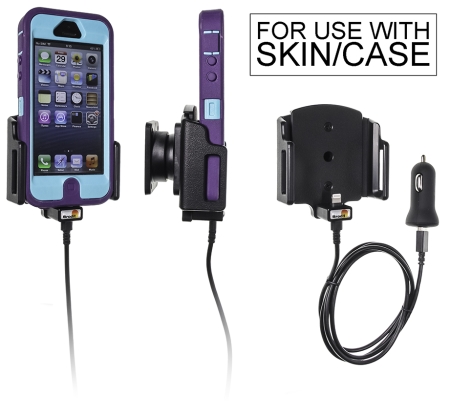 Brodit Aktiv holder med USB-kabel og cigaretadapter, Apple iPhone 5/5C/5S/SE i gruppen Bilstereo / Smartphone i bilen / Mobilholdere hos BRL (240521504)