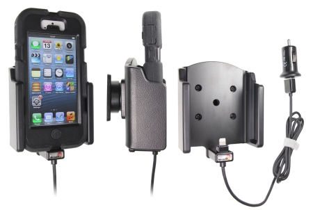 Brodit Aktiv holder med USB-kabel og cigaretadapter, Apple iPhone 5/5S/SE i gruppen Bilstereo / Smartphone i bilen / Mobilholdere hos BRL (240521512)