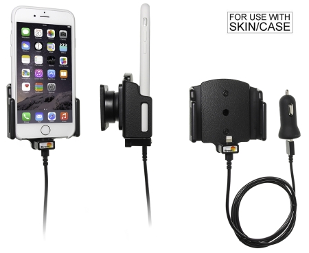 Brodit Aktiv holder med USB-kabel og cigaretadapter, Apple iPhone 6/6S/7/8/SE 2nd Gen 2020/X/Xs i gruppen Bilstereo / Smartphone i bilen / Mobilholdere hos BRL (240521666)