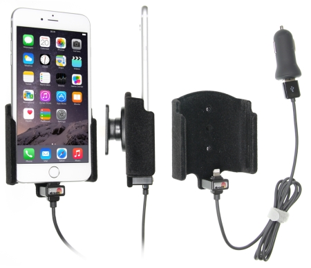 Brodit Aktiv holder med USB-kabel og cigaretadapter, Apple iPhone 6S Plus/7 Plus/8 Plus/Xs Max i gruppen Bilstereo / Smartphone i bilen / Mobilholdere hos BRL (240521804)