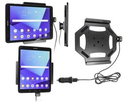 Brodit Aktiv holder med USB-kabel og cigaretadapter, Samsung Galaxy Tab S3 9.7 SM-T820/SM-T825  i gruppen Bilstereo / Smartphone i bilen / Mobilholdere hos BRL (240521968)