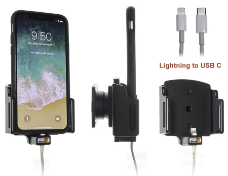 Brodit Holder til Kabeltilslutning, Apple iPhone 11/11 Pro/X/XR/Xs i gruppen Bilstereo / Smartphone i bilen / Mobilholdere hos BRL (240716013)