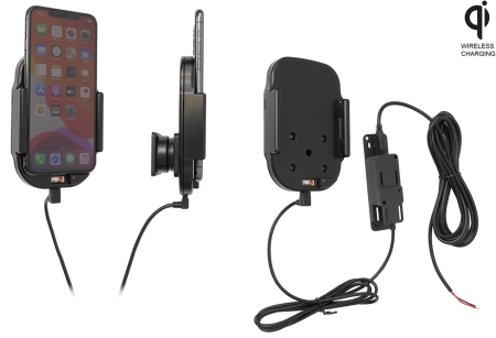 Brodit Qi trådløs aktiv holder til fast montering, Apple iPhone 11 Pro Max  i gruppen Bilstereo / Smartphone i bilen / Mobilholdere hos BRL (240719164)