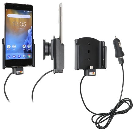 Brodit Aktiv holder med USB-kabel og cigaretadapter, Nokia 8  i gruppen Bilstereo / Smartphone i bilen / Mobilholdere hos BRL (240721030)