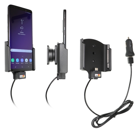 Brodit Aktiv holder med USB-kabel og cigaretadapter, Samsung Galaxy S9+  i gruppen Bilstereo / Smartphone i bilen / Mobilholdere hos BRL (240721039)