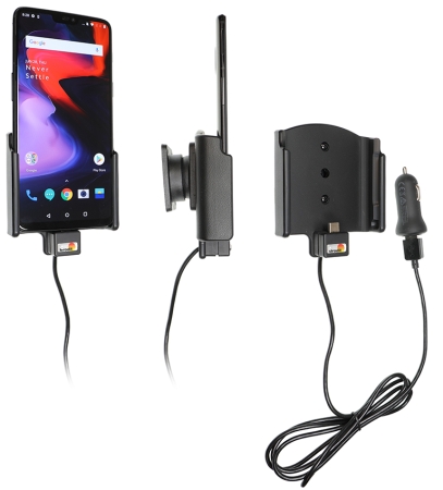 Brodit Aktiv holder med USB-kabel og cigaretadapter, OnePlus 6/6T/7 i gruppen Bilstereo / Smartphone i bilen / Mobilholdere hos BRL (240721059)