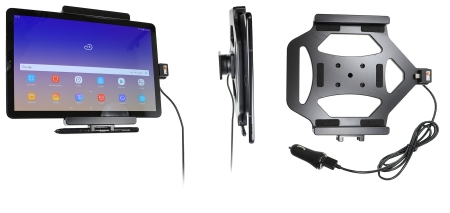Brodit Aktiv holder med USB-kabel og cigarettadapter, Samsung Galaxy Tab S4 10.5 SM-T830/SM-T835  i gruppen Bilstereo / Smartphone i bilen / Mobilholdere hos BRL (240721077)