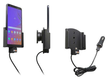 Brodit Aktiv holder med USB-kabel og cigaretadapter, Samsung Galaxy A7 2018 (SM-A750)  i gruppen Bilstereo / Smartphone i bilen / Mobilholdere hos BRL (240721098)