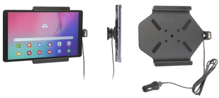 Brodit Aktiv holder med USB-kabel og cigarettadapter, Samsung Galaxy Tab A 10.1 (2019) SM-T510/SM-T515  i gruppen Bilstereo / Smartphone i bilen / Mobilholdere hos BRL (240721132)