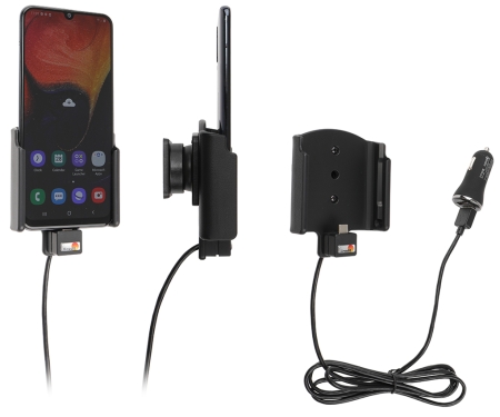 Brodit Aktiv holder med USB-kabel og cigaretadapter, Samsung Galaxy A50 (SM-A505)  i gruppen Bilstereo / Smartphone i bilen / Mobilholdere hos BRL (240721142)