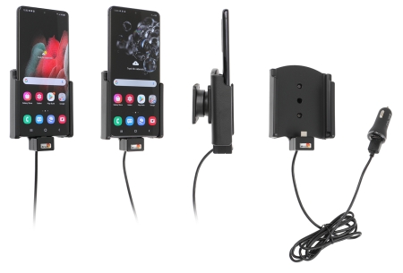 Brodit Aktiv holder med USB-kabel og cigaretadapter, Samsung Galaxy S20 Ultra 5G (SM-G988B)/S21 Ultra 5G SM-G9988/DS i gruppen Bilstereo / Smartphone i bilen / Mobilholdere hos BRL (240721192)
