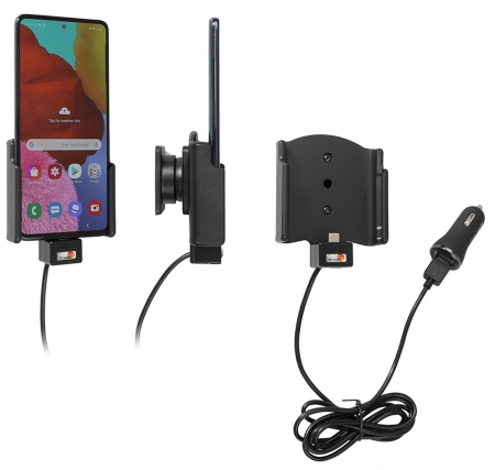 Brodit Aktiv holder med USB-kabel og cigaretadapter, Samsung Galaxy A51 SM-A515F/DSN  i gruppen Bilstereo / Smartphone i bilen / Mobilholdere hos BRL (240721206)