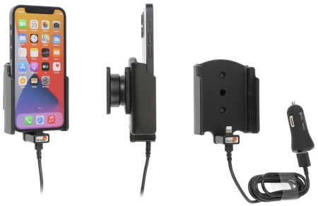Brodit Aktiv holder med USB-kabel og cigaretadapter, Apple iPhone 12 Mini  i gruppen Bilstereo / Smartphone i bilen / Mobilholdere hos BRL (240721234)