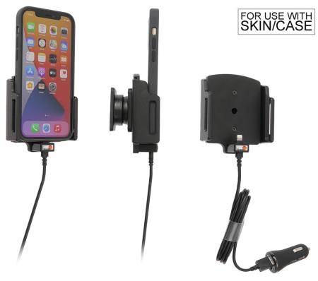 Brodit Aktiv holder med USB-kabel og cigaretadapter, Apple iPhone 12/12 Pro/12 Pro Max/13/13 Pro/13 Pro Max/14/14 Plus/14 Pro Max i gruppen Bilstereo / Smartphone i bilen / Mobilholdere hos BRL (240721237)