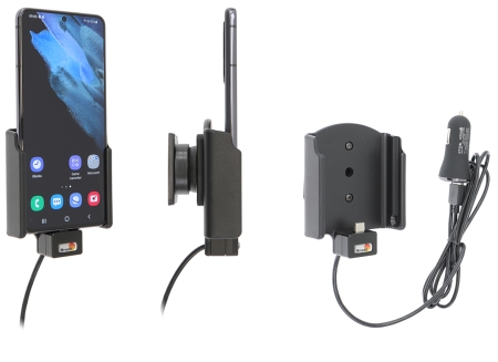Brodit Aktiv holder med USB-kabel og cigarettadapter, Samsung Galaxy S21 5G SM-G991B/SM-G991B/DS  i gruppen Bilstereo / Smartphone i bilen / Mobilholdere hos BRL (240721244)