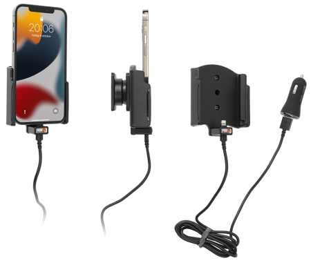 Brodit Aktiv holder med USB-kabel og cigarettadapter, Apple iPhone 13/13 Pro/14/14 Pro i gruppen Bilstereo / Smartphone i bilen / Mobilholdere hos BRL (240721276)