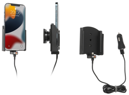 Brodit Aktiv holder med USB-kabel og cigaretadapter, Apple iPhone 13 Pro Max/14 Plus/14 Pro Max i gruppen Bilstereo / Smartphone i bilen / Mobilholdere hos BRL (240721277)