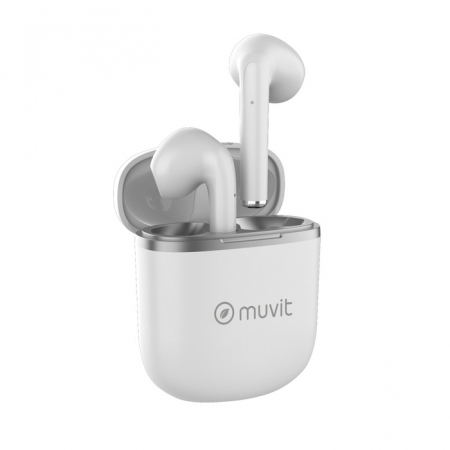 Muvit Pure trådlösa in-ear hörlurar, vit i gruppen Hjemmestereo / Hovedtelefoner / In-Ear hos BRL Electronics (261MCTWS3245)