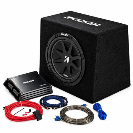 Kicker KickPack KKP212, baspakke med portet 12-tommers subwooferkasse, forstærker og kabler i gruppen Pakkeløsninger / Pakker til bilen / Baspakke hos BRL (41044KKP212)