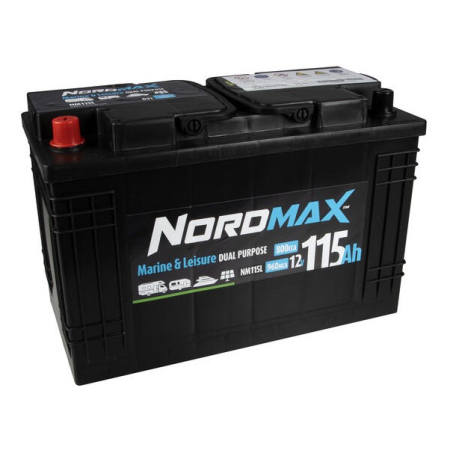 Nordmax NM115L 12V-forbrugsbatteri, 115 Ah i gruppen Bilstereo / Tilbehør / Batterier hos BRL (414NM115L)