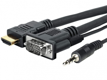 Vivolink allt-i-ett-kabel (VGA + HDMI + 3.5mm), 2 meter i gruppen Hjemmestereo / TV & Projektor / Projektor hos BRL Electronics (666PROVGAHDMIFLY2)