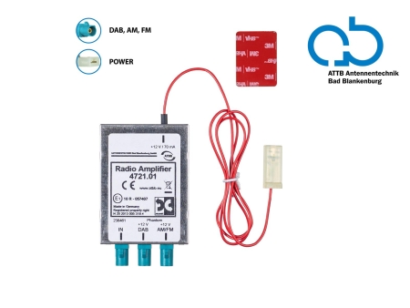 Antenne splitter AM/FM DAB+, 3x Fakra Z(m) forstærket i gruppen Nyheder hos BRL (700153472101)