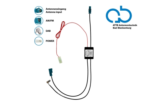 Antenne splitter AM/FM DAB+ Fakra>Fakra(f)/SMB(f) forstærket i gruppen Nyheder hos BRL (700153472603)
