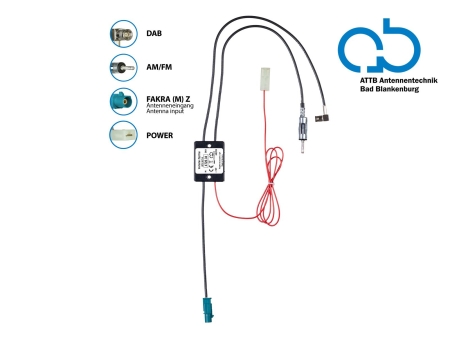 Antenne splitter AM/FM DAB+, Fakra-DIN-SMB i gruppen Nyheder hos BRL (700153472604)