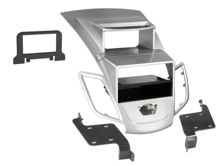 Monteringsramme 2-DIN med opbevaringsrum Ford Fiesta, sølv i gruppen Bilstereo / Hvad passer i min bil / Ford / Fiesta / Fiesta 2013-2017 hos BRL (700281114212)