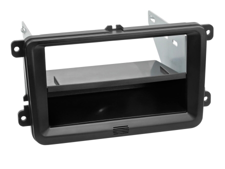 Monteringsramme 2-DIN med opbevaringsrum, sort i gruppen Bilstereo / Hvad passer i min bil / Volkswagen / Transporter / Transporter T6 2015-2020 / Skift stereo Transporter T6 2015-2020 hos BRL (700281320301)
